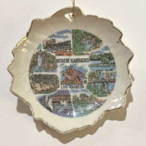 Busch Gardens Los Angeles Leaf-Shape Ceramic Souvenir Plate